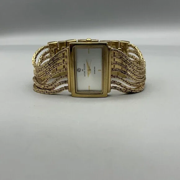 Anne Klein Womens Watch 29mm Gold Tone Diamond Multi Strand New Battery 7" - Picture 4 of 11